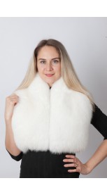 White fox fur collar - neck warmer